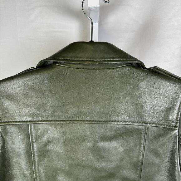 Walter Baker NEW 100% Lamb Leather Olive Biker Full Zip Jacket Ladies XS - Picture 11 of 13
